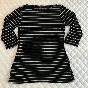Green Envelope, 3/4 Sleeve, striped shirt. Size small.
